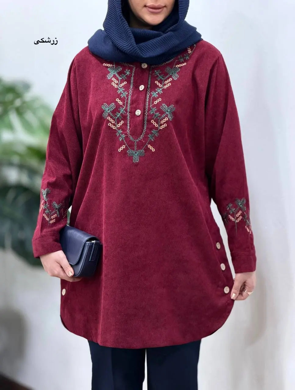 مانتو پاییزه گلدوزی شادی 1